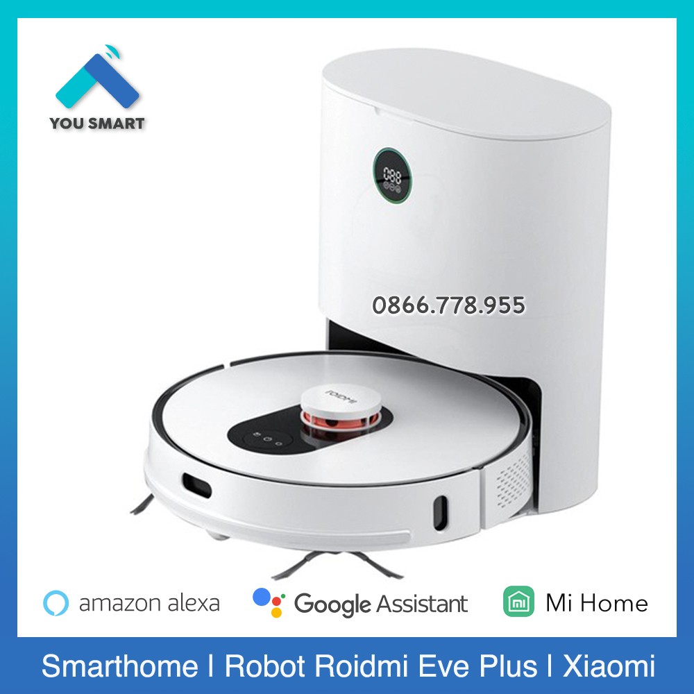 Robot hút bụi Xiaomi Roidmi Eve Plus với hộp đựng bụi tự động đổ rác kết hợp sạc thông minh