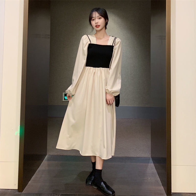 Đầm dáng chữ A tay dài phong cách Pháp thời trang xinh xắn cho nữ