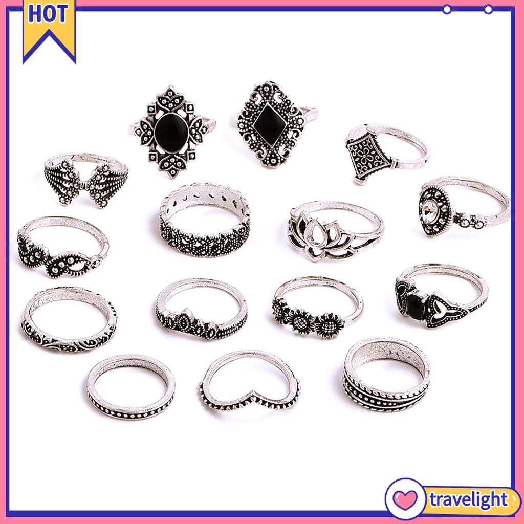 Set 15 Nhẫn Nữ Thời Trang Vintage
