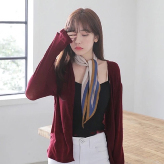 Khăn choàng cổ hoạ tiết trơn - Khăn thời trang nữ - Maben