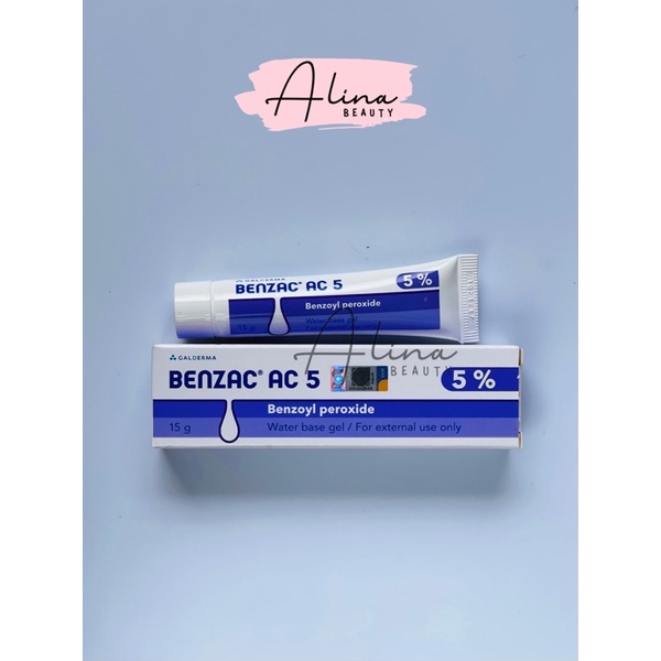 Benzac AC 5% - Kem chấm mụn, giảm mụn Benzac Benzoyl Peroxide 5% Thái Lan 15g