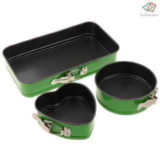 FCD☆ 3 Pcs Set Non Stick Pan Cake Removable Tray Cheesecake Baking Mold Mould Kitchen Tool