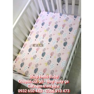 Nệm và ga vải cotton hàn cao cấp cho kt 120*80