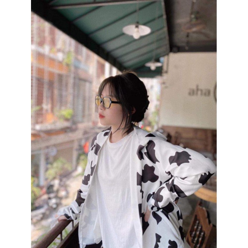 Áo chống nắng, áo khoác chống nắng nam nữ phối hình bò sữa chất vải umi co giãn thoải mái | BigBuy360 - bigbuy360.vn