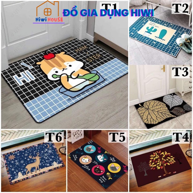 Thảm Lau Chân 3D Cao Cấp Thấm Nước Chống Trượt KT 40x60cm
