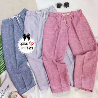 Quần BAGGY tây lưng thun sọc caro ❤