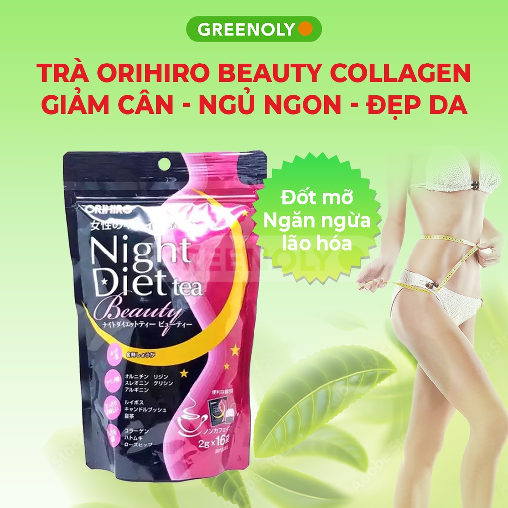 Orihiro Trà Giảm Cân Beauty Collagen 16 Gói