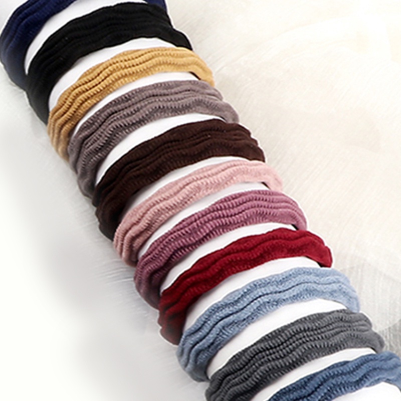 Set 5 Dây Buộc Tóc Co Giãn Nhiều Màu Sắc Phong Cách Hàn Quốc Cho Nữ
