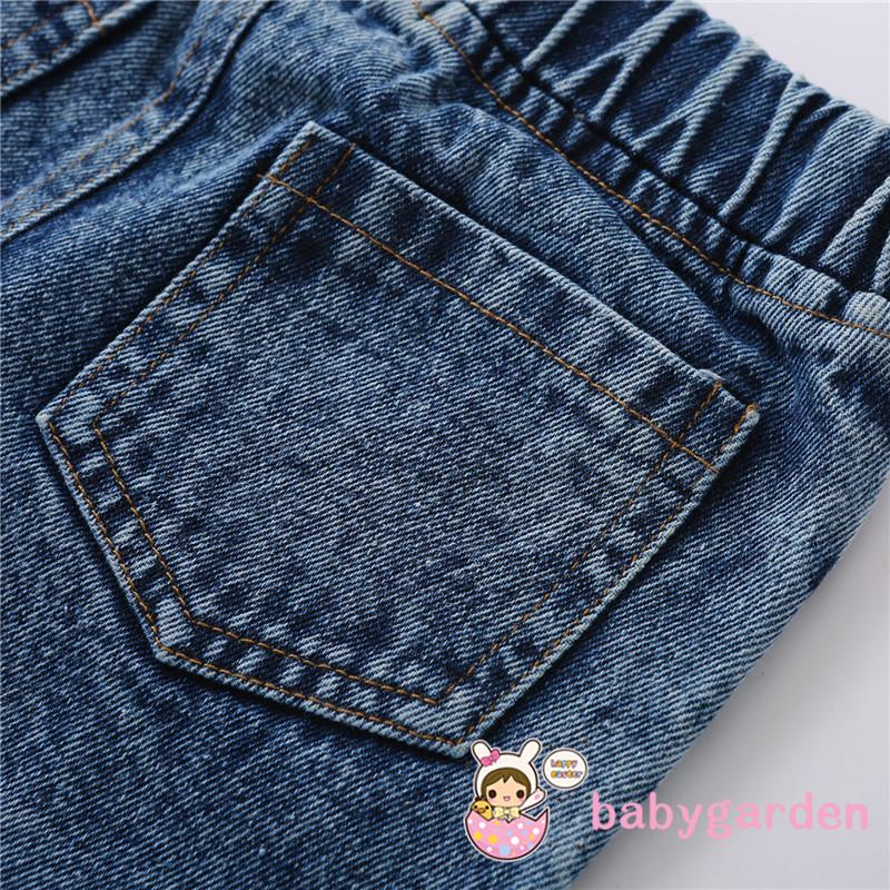 Set áo không tay + quần jean có túi dành cho bé gái