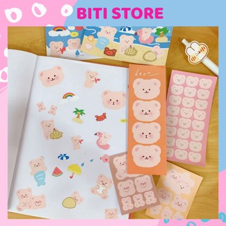 [Cắt Sẵn] Set Sticker Miếng Hình Dán Hình Gấu Trang Trí, Niêm Phong Bì Thư BiTi GMN21