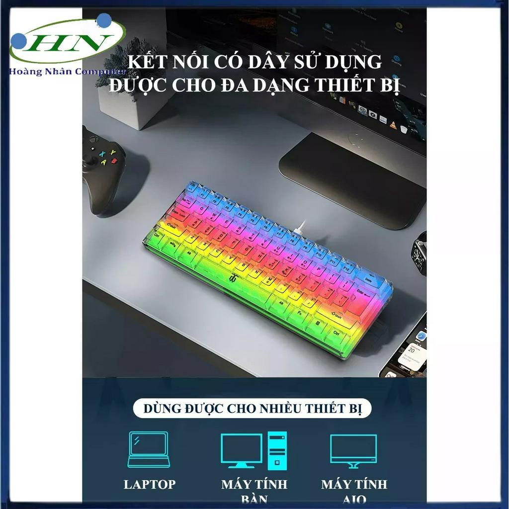 Bàn phím mini có dây trong suốt đèn led RGB XUNFOX K20