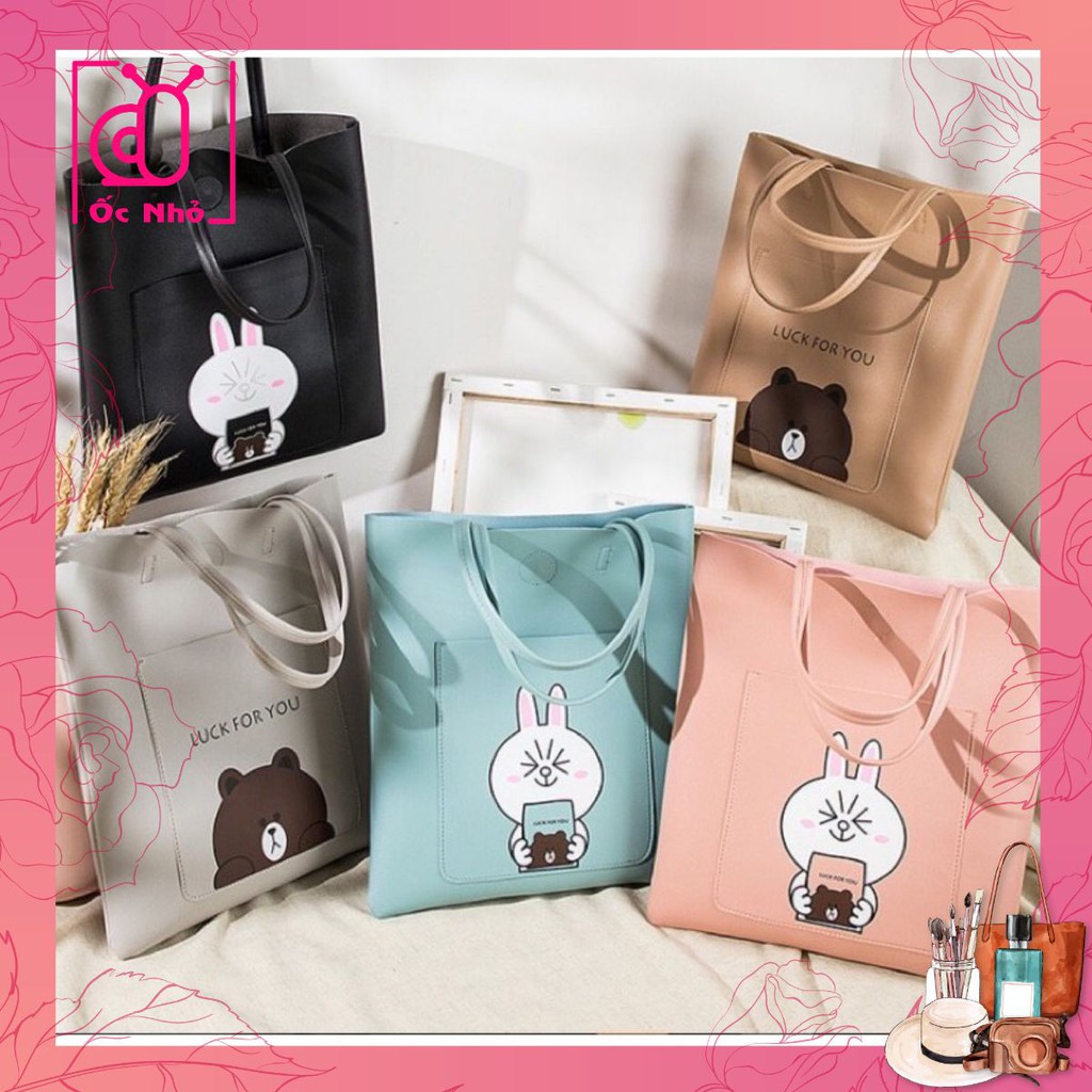 Túi Xách Da Gấu Brown Và Thỏ Cony