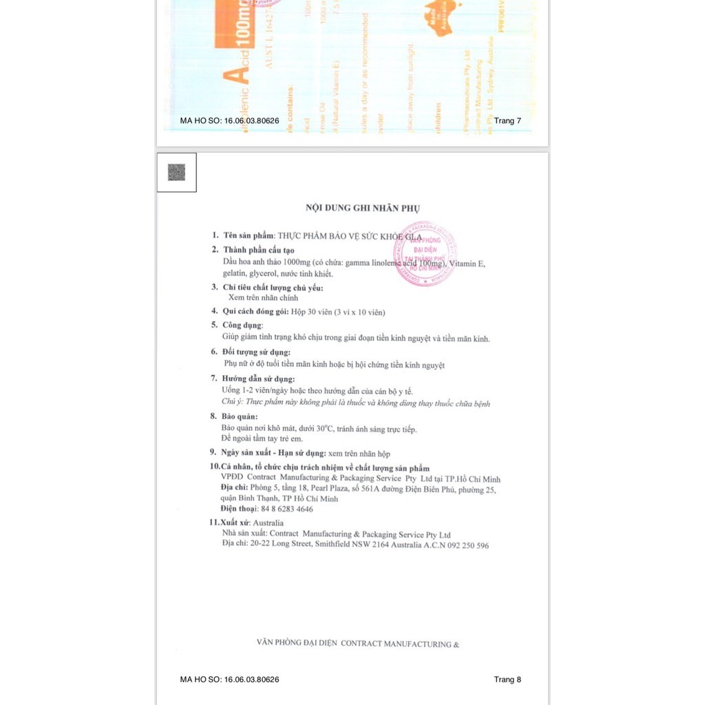 GLA – Gamma Linolenic Acid – Dầu hoa anh thảo Úc, bổ sung nội tiết, làm đẹp da...