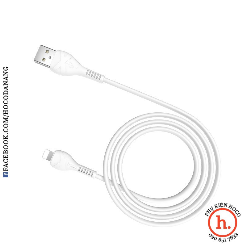 DÂY CÁP SẠC NHANH LIGHTNING HOCO X37 2.4A CHO IPHONE IPAD CHẤT LIỆU PVC DÀI 1M MÀU TRẮNG [PHỤ KIỆN HOCO]