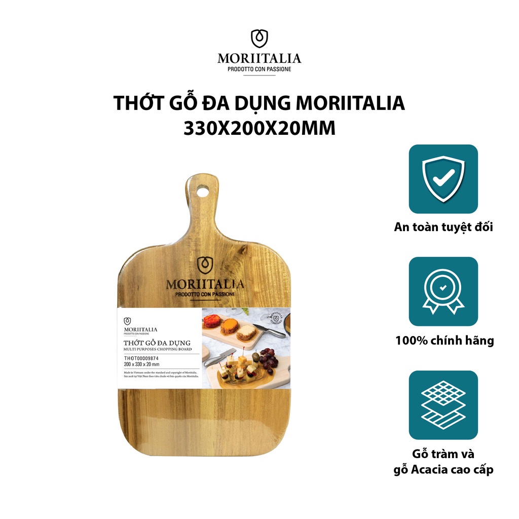 Thớt gỗ Moriitalia có tay cầm cao cấp tiện dụng THOT00009874