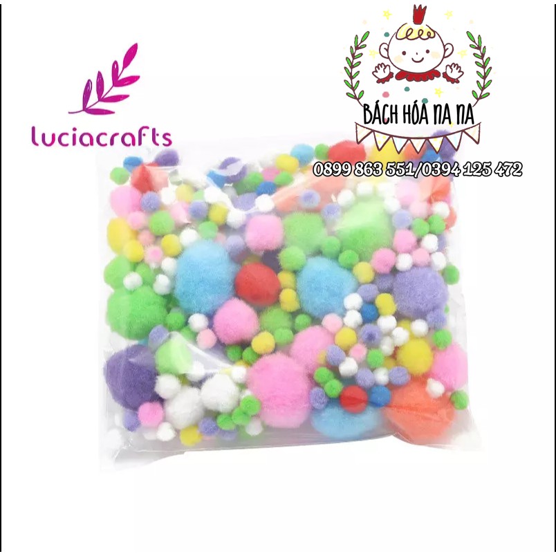 (có sẵn)Pompom hỗn hợp nhiều màu nhiều size - pom pom trang trí-handmade shop