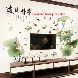 decal dán tường hoa sen mới