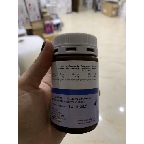 Viên ngậm canxi Calcium Vitamin D3 Sanct Bernhard vị Socola 150 viên, bổ sung canxi D3 cho bé và gia đình - Shop Melyca