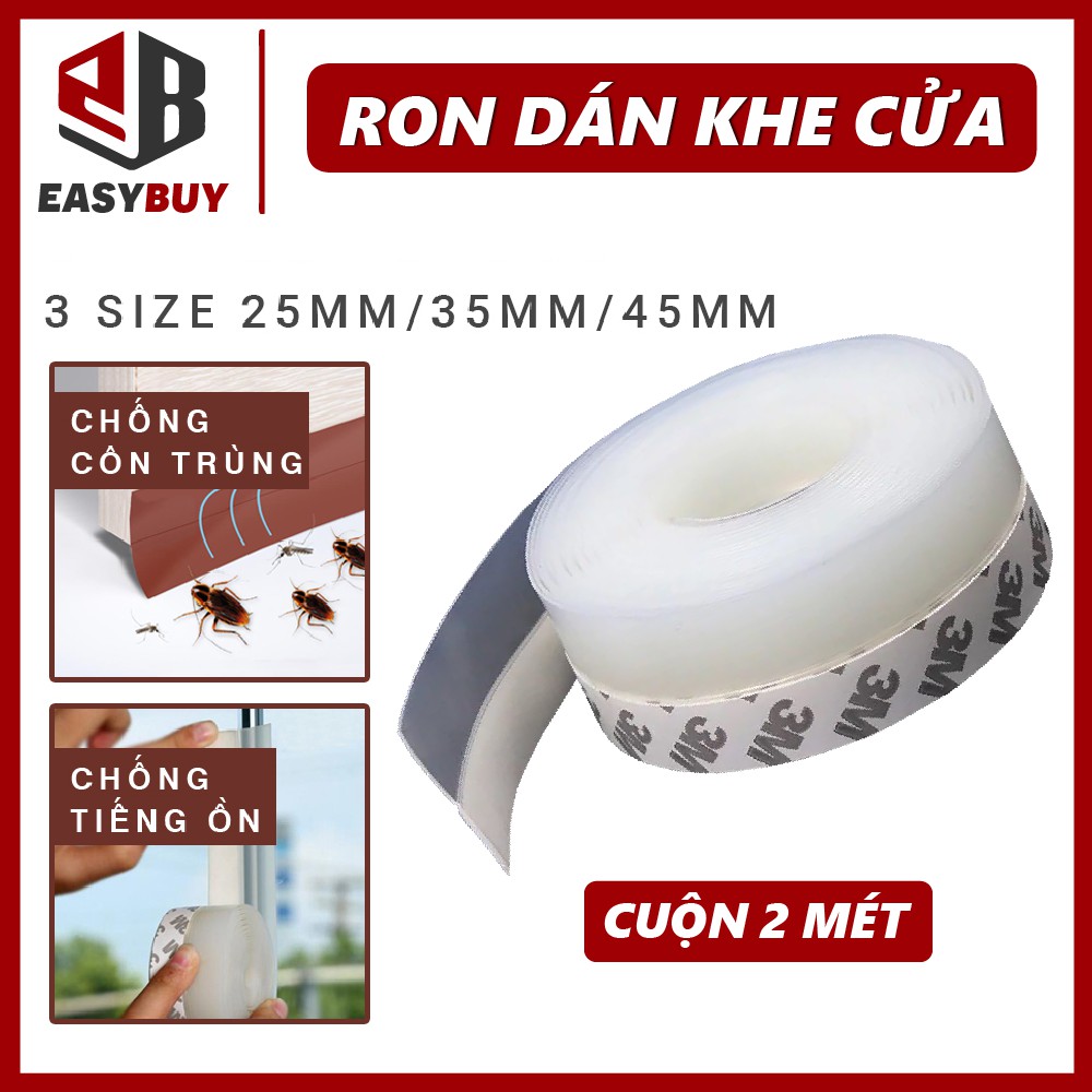 Cuộn 2 Mét Ron Dán Chân Cửa, Chặn Khe Cửa Cao Su Dán Chống Bụi, Côn Trùng, Giữ Nhiệt Máy Lạnh Điều Hòa