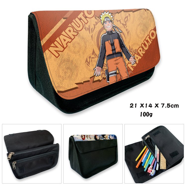 (nhiều mẫu) Hộp bút vải canvas khóa trắng NARUTO anime chibi đi học tiện lợi
