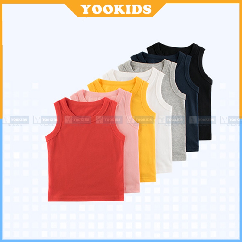 Áo ba lỗ trơn cho bé trai bé gái chất thun lạnh loại 1 YOOKIDS thấm hút mồ hôi cực tốt siêu mát cho bé 1 2 3 4  tuổi
