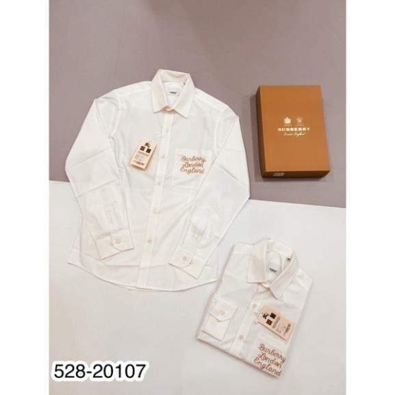 Áo Sơ Mi Nam LV Logo Thêu Vải Nến Trơn Cao Cấp - Áo Sơ Mi Nam BBR Chữ Thêu Cao Cấp