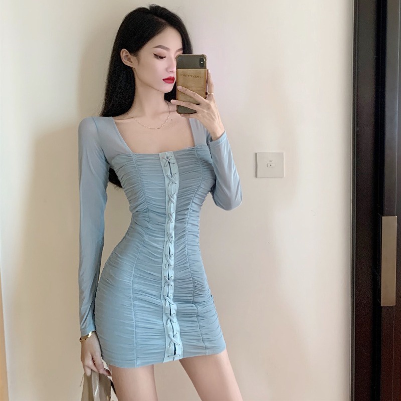 Đầm dáng ôm tay dài Emilyshop ulzzang