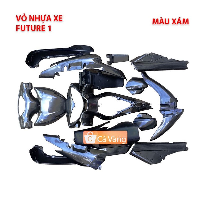 Vỏ nhựa xe máy Future 1 - Nhựa Trắng cao cấp - Màu Xám ghi giá rẻ