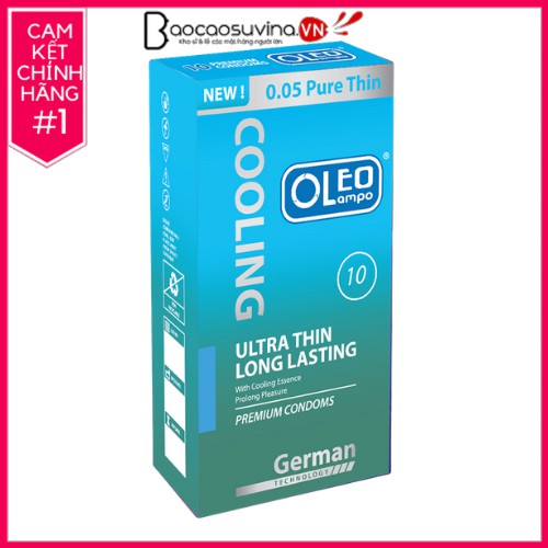 Bao cao su Oleo Cooling rộng 50mm mát lạnh siêu mỏng 0.05,10 bao từ CHÍNH HÃNG, giá siêu rẻ