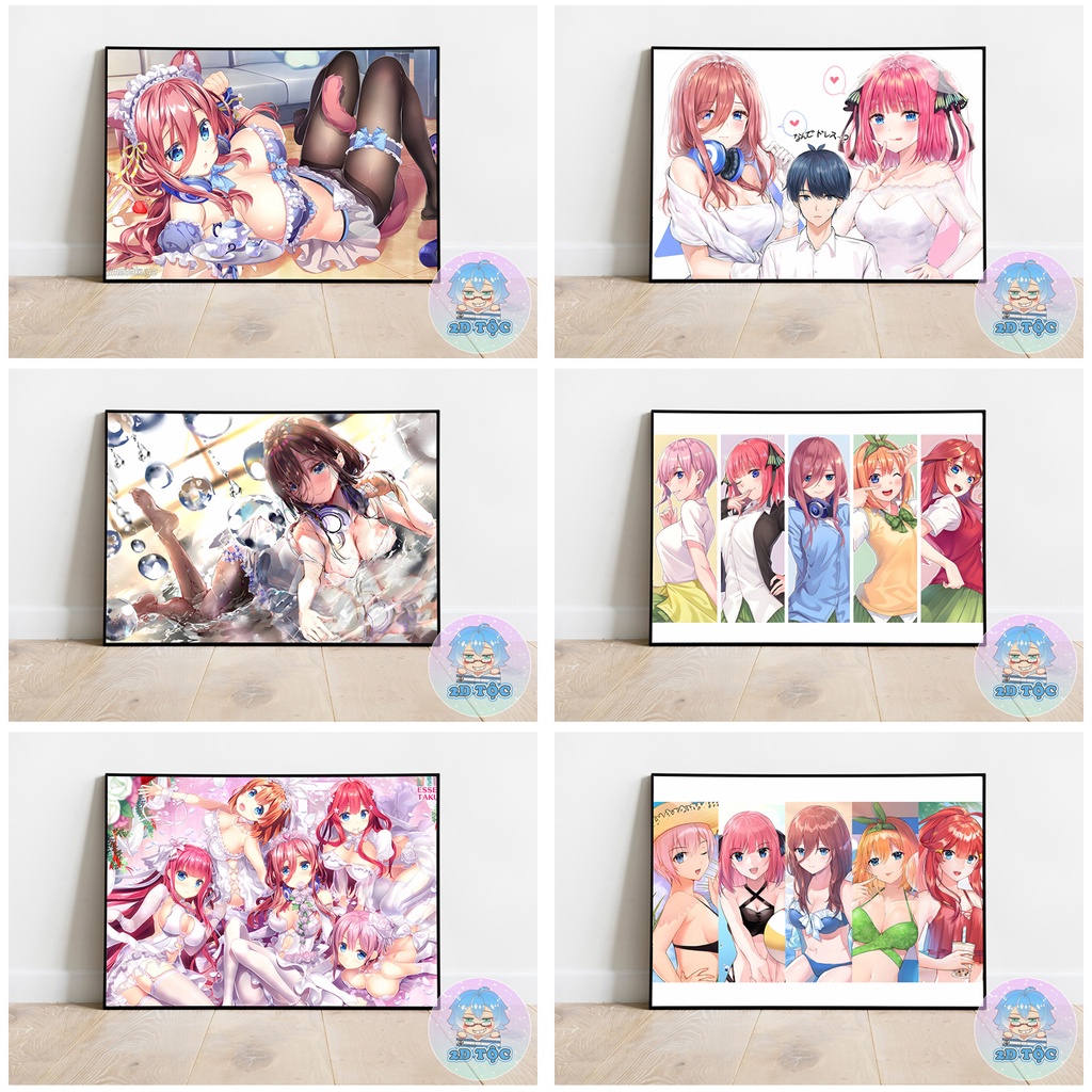 TRANH POSTER A3 NAKANO MIKU  ANIME MANGA NHÀ CÓ 5 NÀNG DÂU 5-TOUBUN NO HANAYOME GOTOUBUN NO HANAYOME - 2D TỘC SHOP