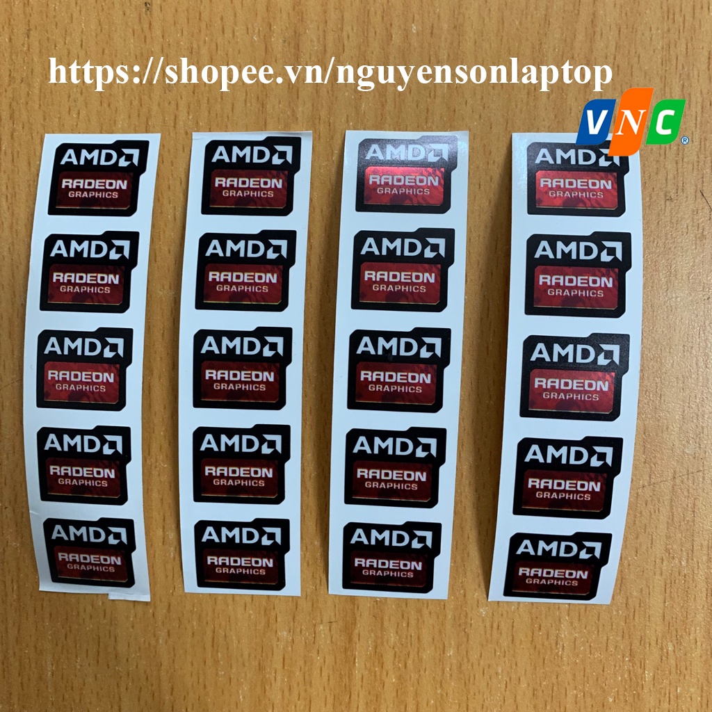 Tem máy tính AMD RADEON GRAPHICS - màu Đỏ Đen