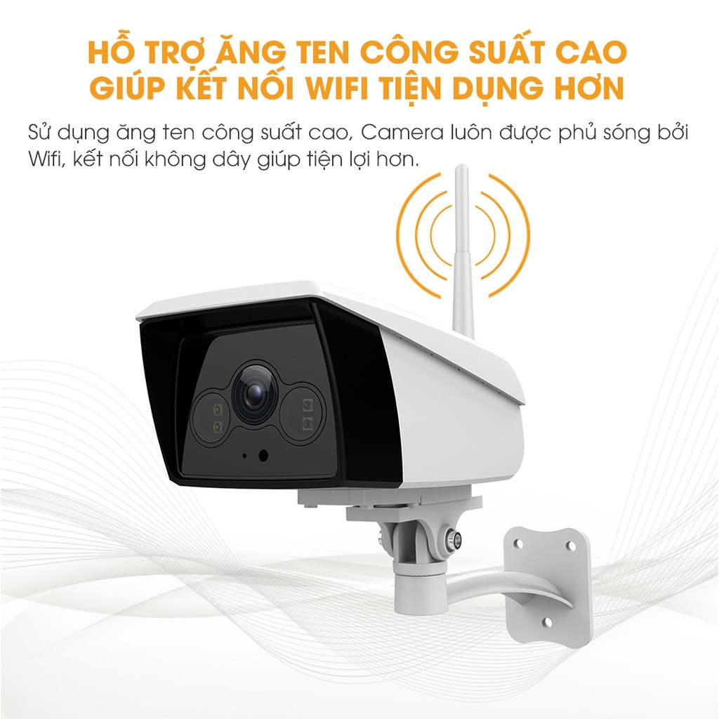 CAMERA IP WIFI NGOÀI TRỜI EBITCAM EBO2 4M độ phân giải 2K - đàm thoại 2 chiều - hỗ trợ thẻ nhớ lên 256G, hàng chính hãng