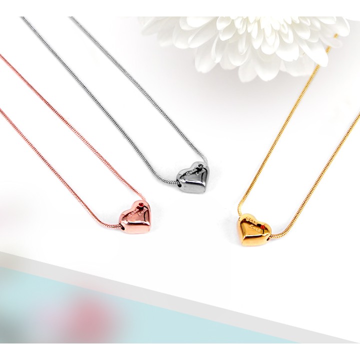 Dây chuyền nữ titan trái tim xỏ dây mì siêu đẹp, bền màu, hợp thời trang mang phong cách dễ phối đồ