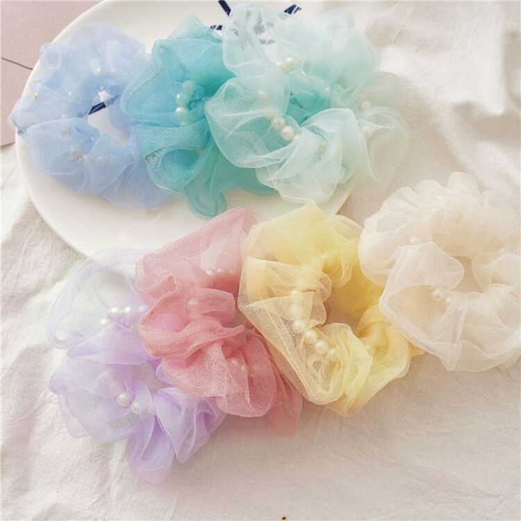 Dây Buộc Tóc Co Giãn Đính Ngọc Trai Giả Sáng Tạo Thời Trang Dễ Thương Cho Nữ