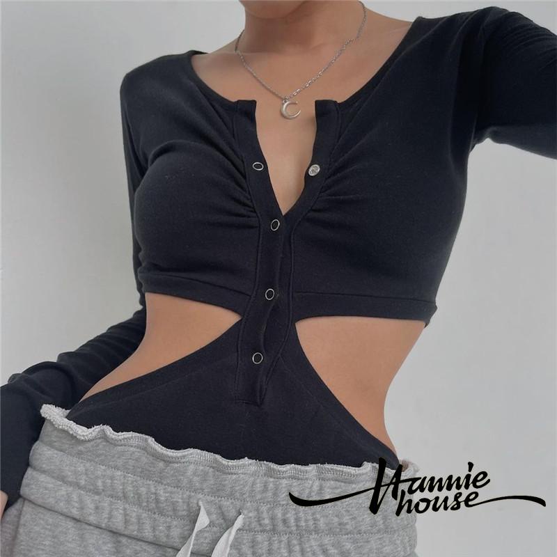 Bodysuit Nữ Dài Tay Cổ Vuông Thời Trang Quyến Rũ