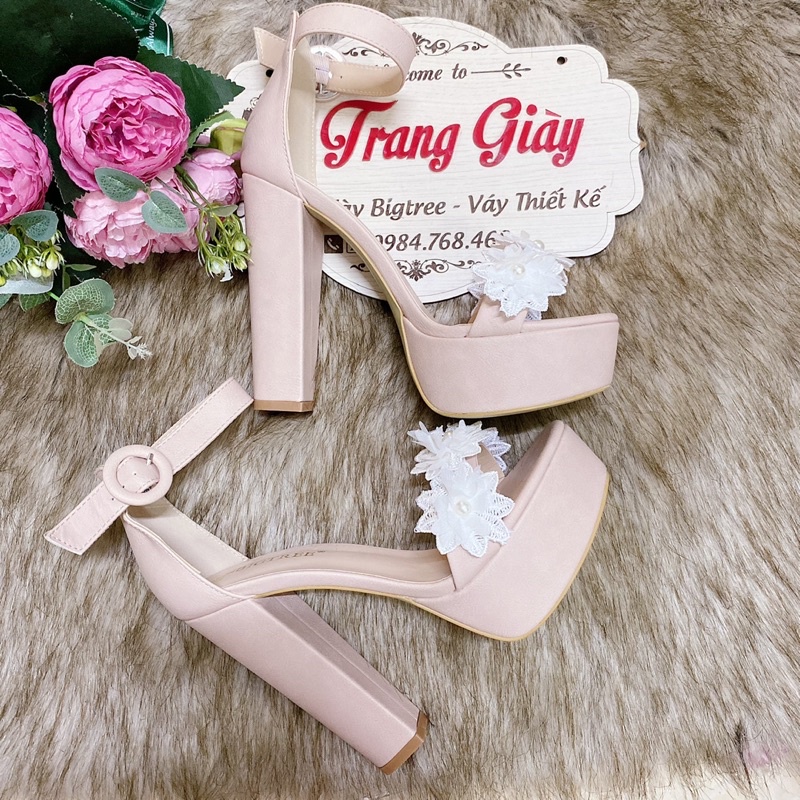 GIÀY CƯỚI THIẾT KẾ CÔ DÂU, GIÀY CƯỚI ĐẾ VUÔNG, XĂNG ĐAN