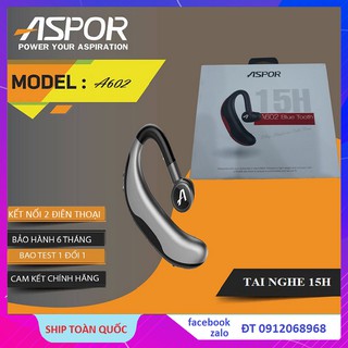 Tai nghe bluetooth aspor a602 earphone chuyên đàm thoại - chống nhiễu - hỗ trợ kết nối cùng lúc 2 máy điện thoại