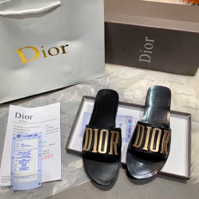 Dép cd quai ngang tag chữ spsl fullbox bill túi giấy