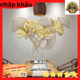 [ BẢO HÀNH 10 NĂM ] Tranh Sắt Trang Trí Nghệ Thuật Decor Họa Tiết Lá Sen Vàng MDH 307-Tranh Treo Tường Đẹp Giá Rẻ