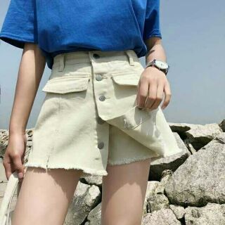 Quần shorts bò giả váy 2 màu ulzzang