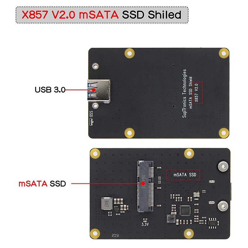 Bảng Mạch Mở Rộng Usb 3.0 Cho Raspberry Pi 4 Msata Ssd X857 / Raspberry Pi 4 El B X857 V2.0 Msata Ssd | BigBuy360 - bigbuy360.vn