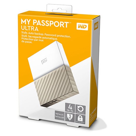 Ổ cứng di động WD My Passport Ultra 4TB Trắng Vàng WDBFKT0040BGD-WESN