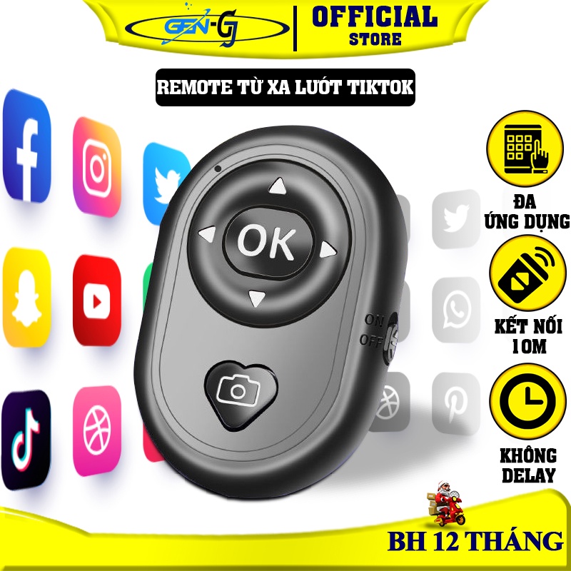 Điều khiển từ xa Bluetooth, cực kỳ tiện lợi thì lướt Tiktok lướt Web, xem phim, đọc sách trên điện thoại và máy tính