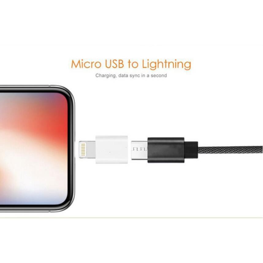 🍀Hàng Tiện Dụng🍀Cổng Chuyển MicroUSB Sang Lightning cho iPhone X/8/7/6 iPad Air Mini iPod