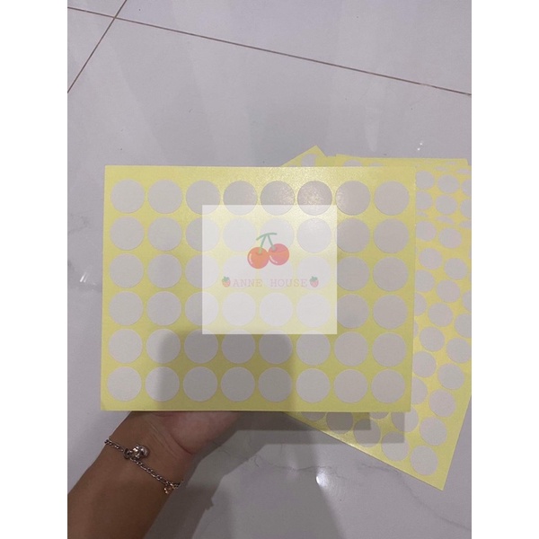 Sticker tròn trắng trang trí toploader