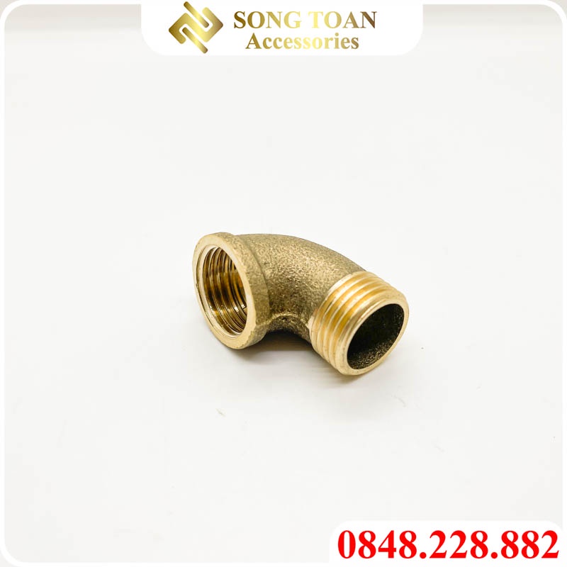 Co Ren Trong Ren Ngoài & Cong Điếu Đúc Công Nghệ Mới - Bằng Đồng Thau Bước Ren 21 27 34 - Elbow Pipe Fitting Female Male