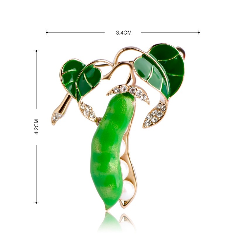 Ghim cài áo thiết kế hình nhánh đậu xanh độc đáo ấn tượng