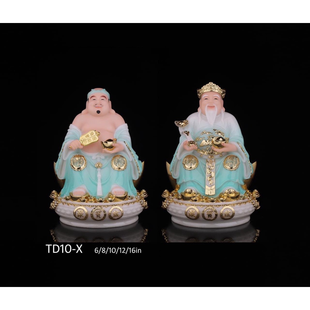 Cặp Thần Tài Thổ Địa - Tài Địa Bột Đá Xanh 10 in - 25cm cao cấp (Nhiều Mẫu)