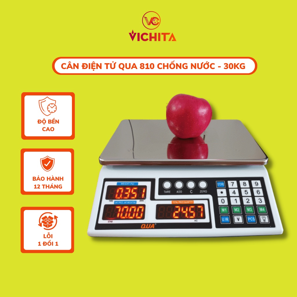 Cân Điện Tử Tính Tiền 30kg QUA 810 - Bảo Hành 12 Tháng