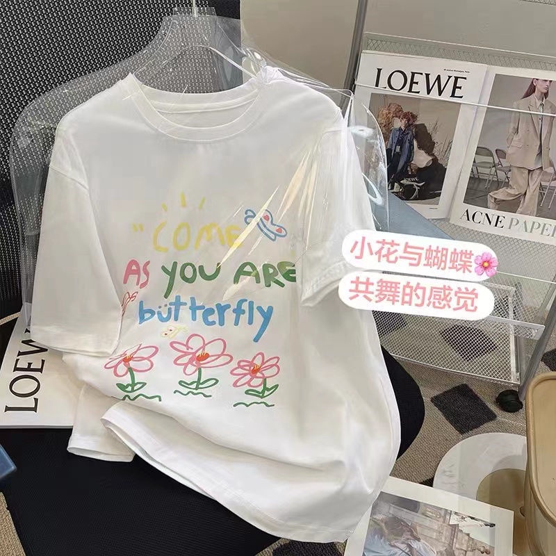 Áo Thun Ngắn Tay Dáng Rộng Thời Trang Mùa Hè Hàn Quốc